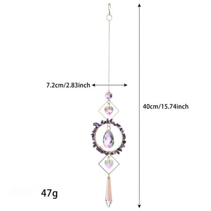 Colorful Stone Cross Crystal Home Hangings