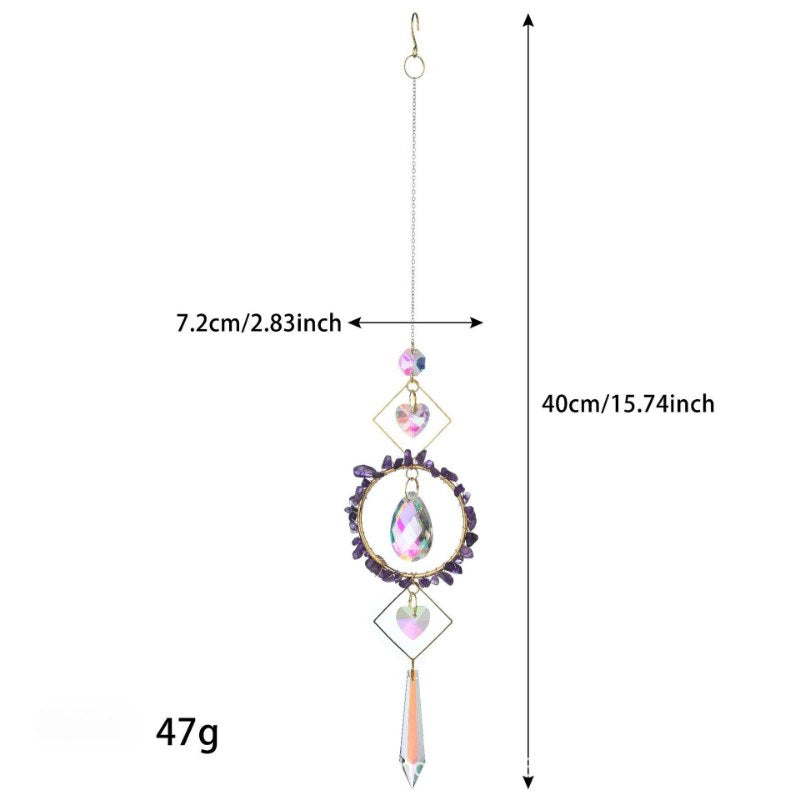 Colorful Stone Cross Crystal Home Hangings