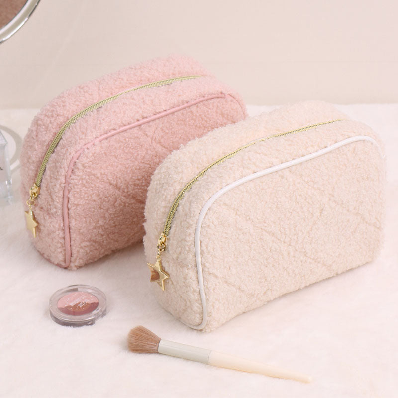Fuzzy Plush Cute Mini Portable Makeup Bag