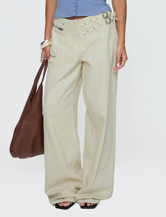 Trendy Wide Leg Adjustable Buckle Loose Pants