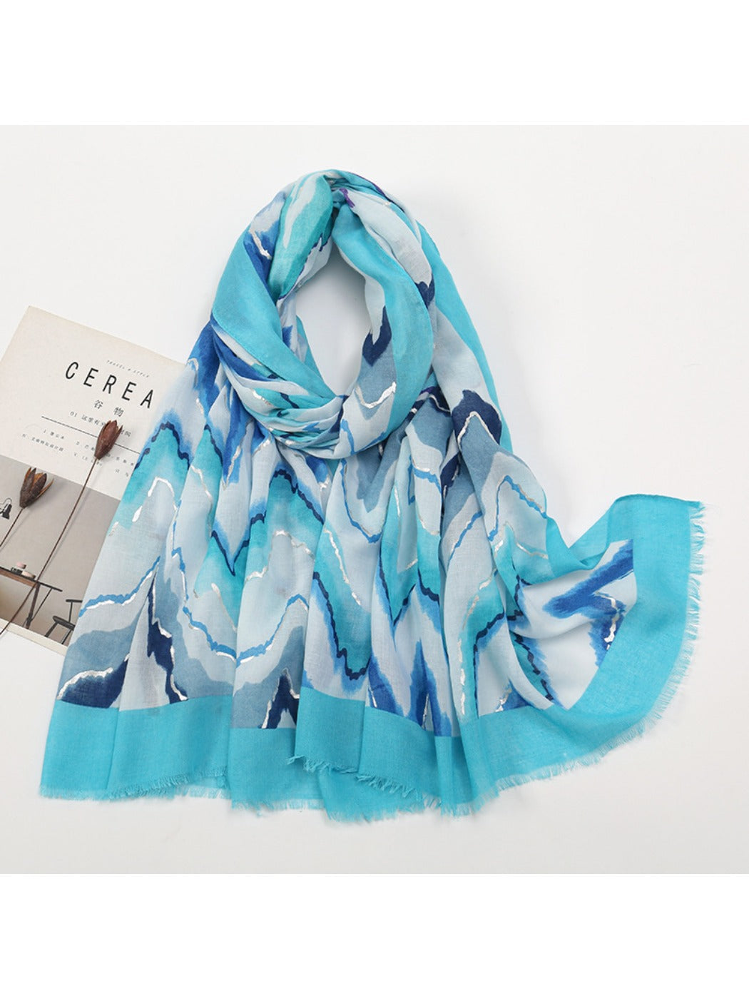 Scarvii - Color-Blocked Shawl Scarf with Tassels - Stylish &amp; Versatile