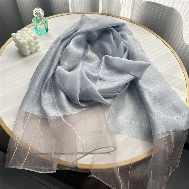 Fashion Plaid Scarf With Gold Trim