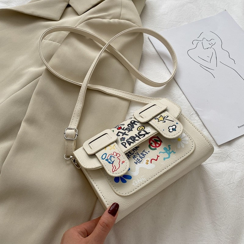 Multicolored Print Wear-Resisting Classic Paneled Bag