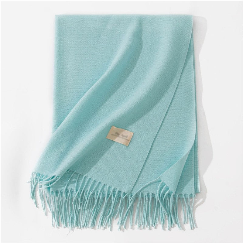 Solid Color Winter Warm Imitation Cashmere Shawl Scarves