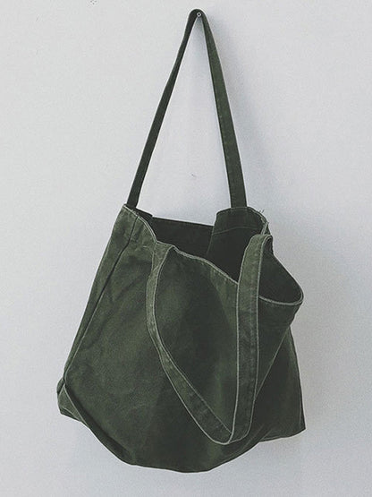 Simple Solid Color Canvas Bag