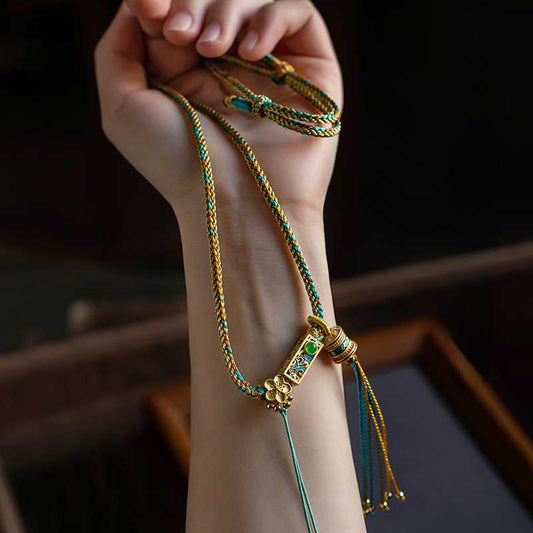 Hand-Woven Retro National Wind Adjustable Cotton Rope Necklace Rope