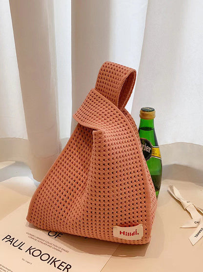 Hollow Letter Print Solid Color Handbags