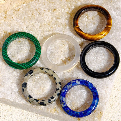 Simple Natural Stone Single Rings