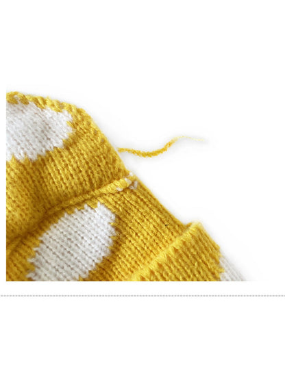 Haila - Polka Dots Cat-Ear Knitted Beanie