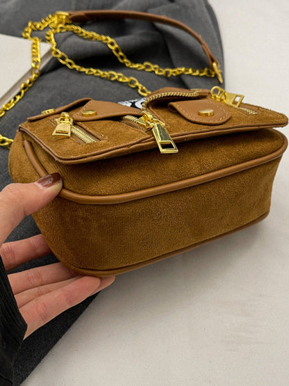 Chains Geometric Zipper Bags Crossbody Bags Handbags