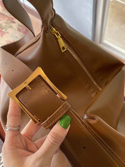 Casual Solid Color PU Tote Bags Accessories