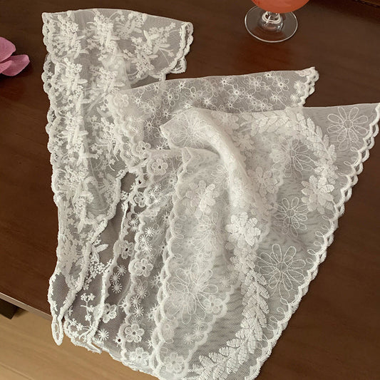 Haila - White Lace Headband Scarf