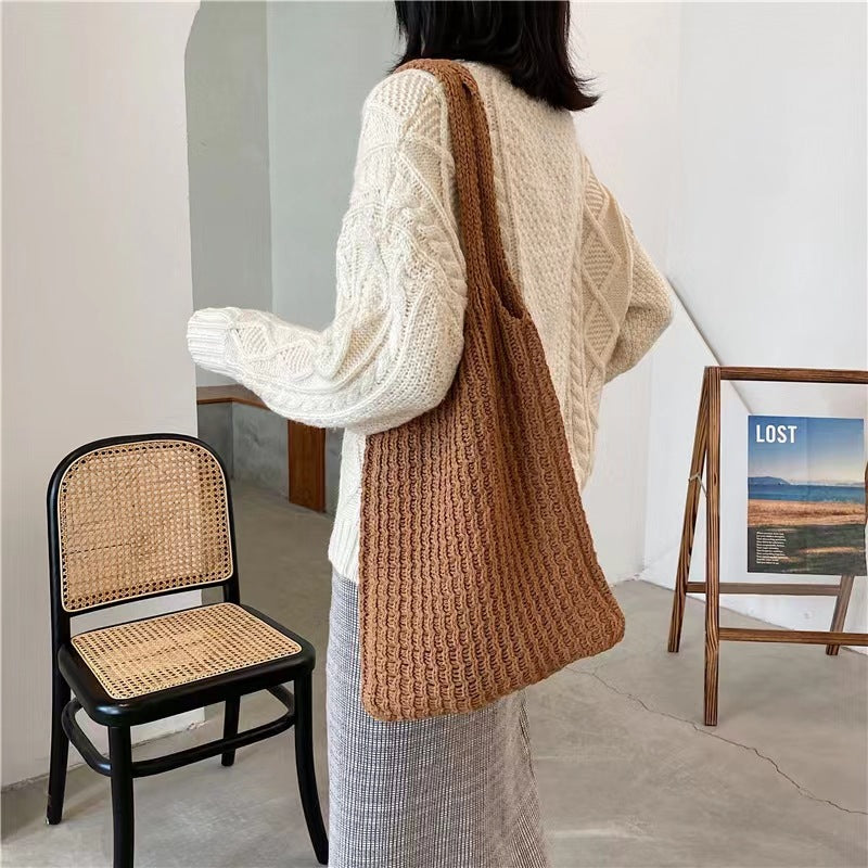 Crochet Tote Bag Mori Style Shoulder Bag