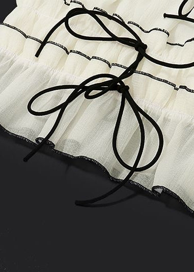 Two Piece Cotton Bow Tie Ruffle Set