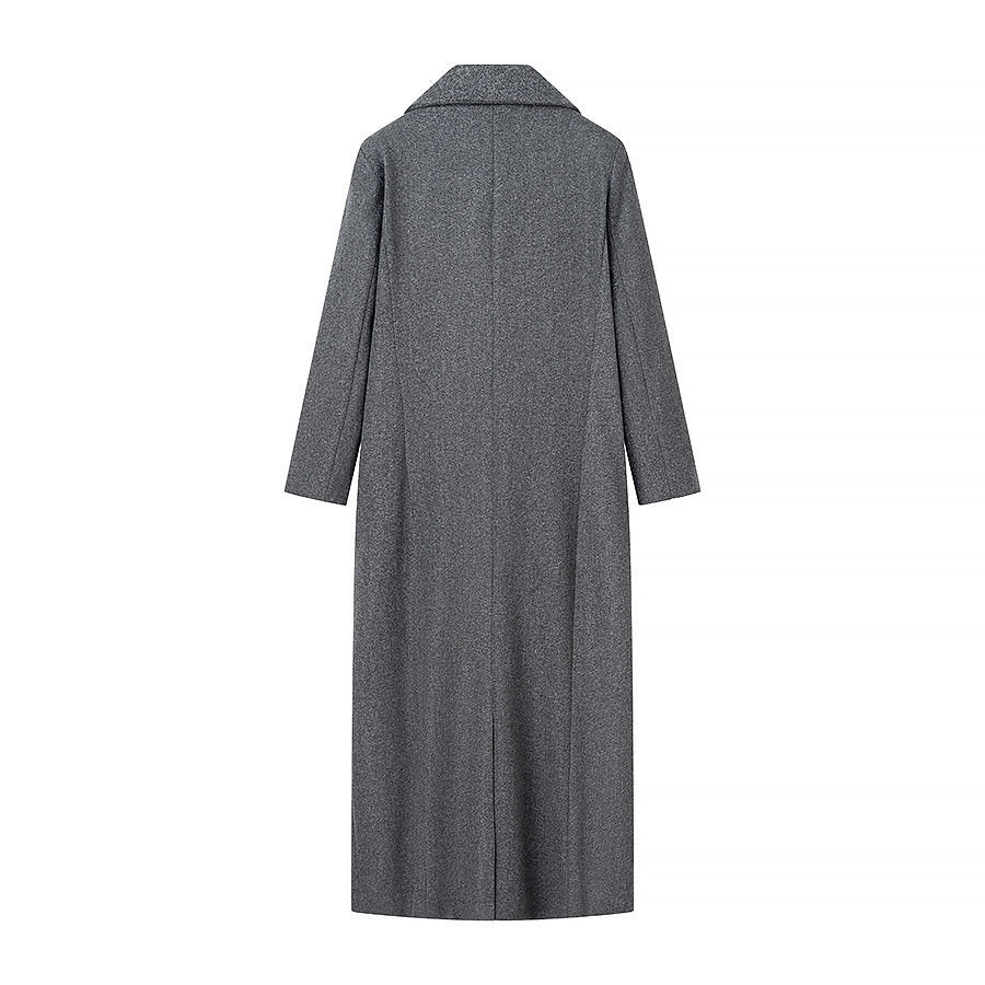 Scarf Integrated Wool Coat
