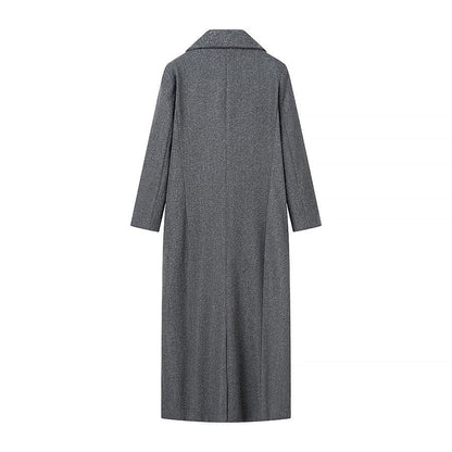 Scarf Integrated Wool Coat