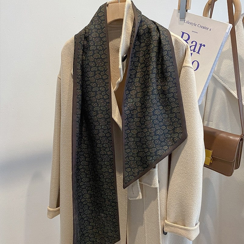 Fashion Print Long Scarf Intellectual All-Match Artistic Retro Gift