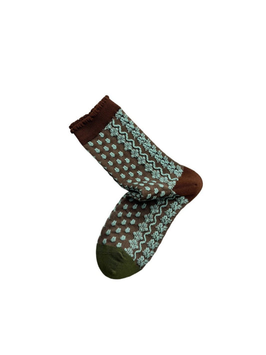 Rufia - Vintage Floral Embossed Socks