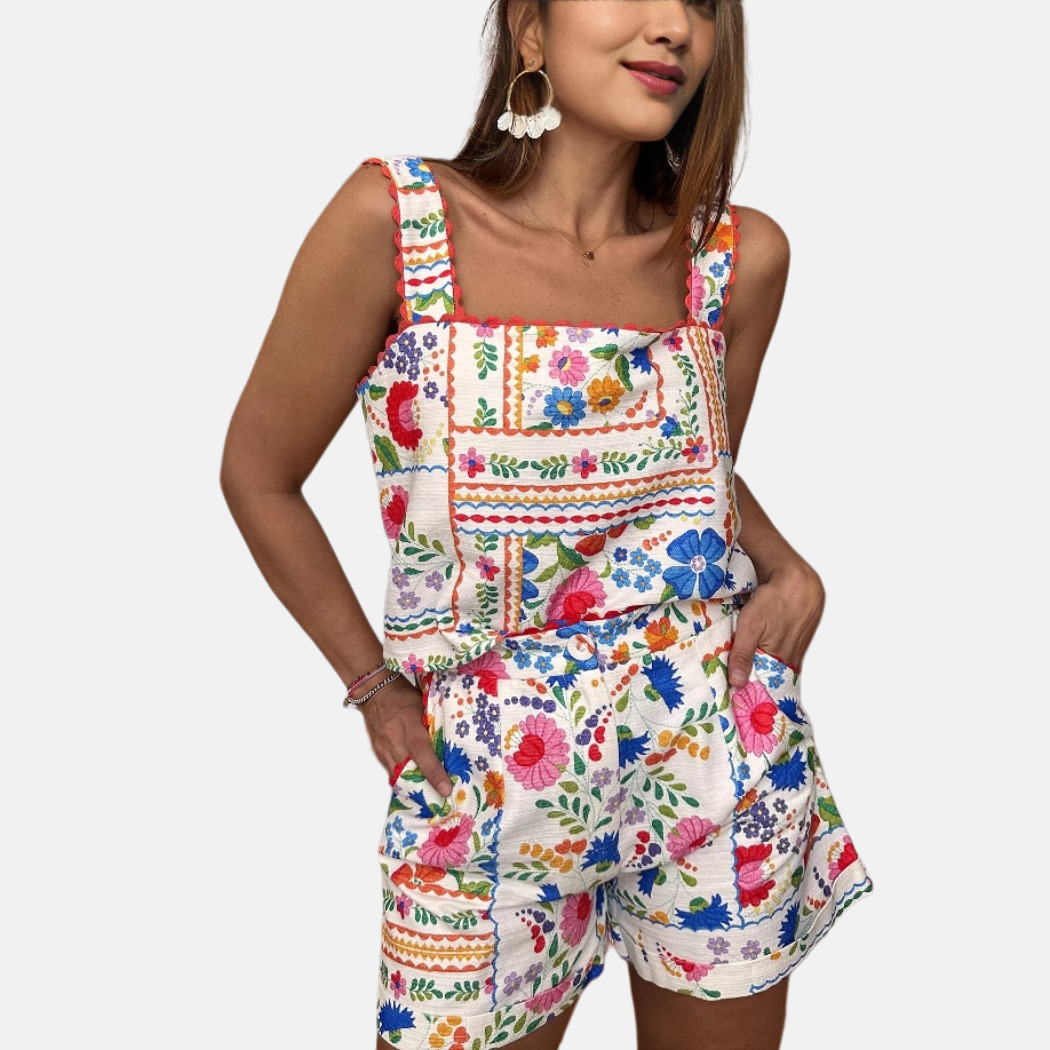 Troposa - Floral Print Tank and Shorts Set – Chic &amp; Comfortable