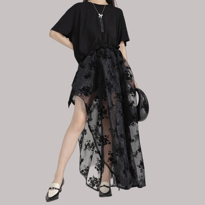 Lace Front Short Back Long Skirt