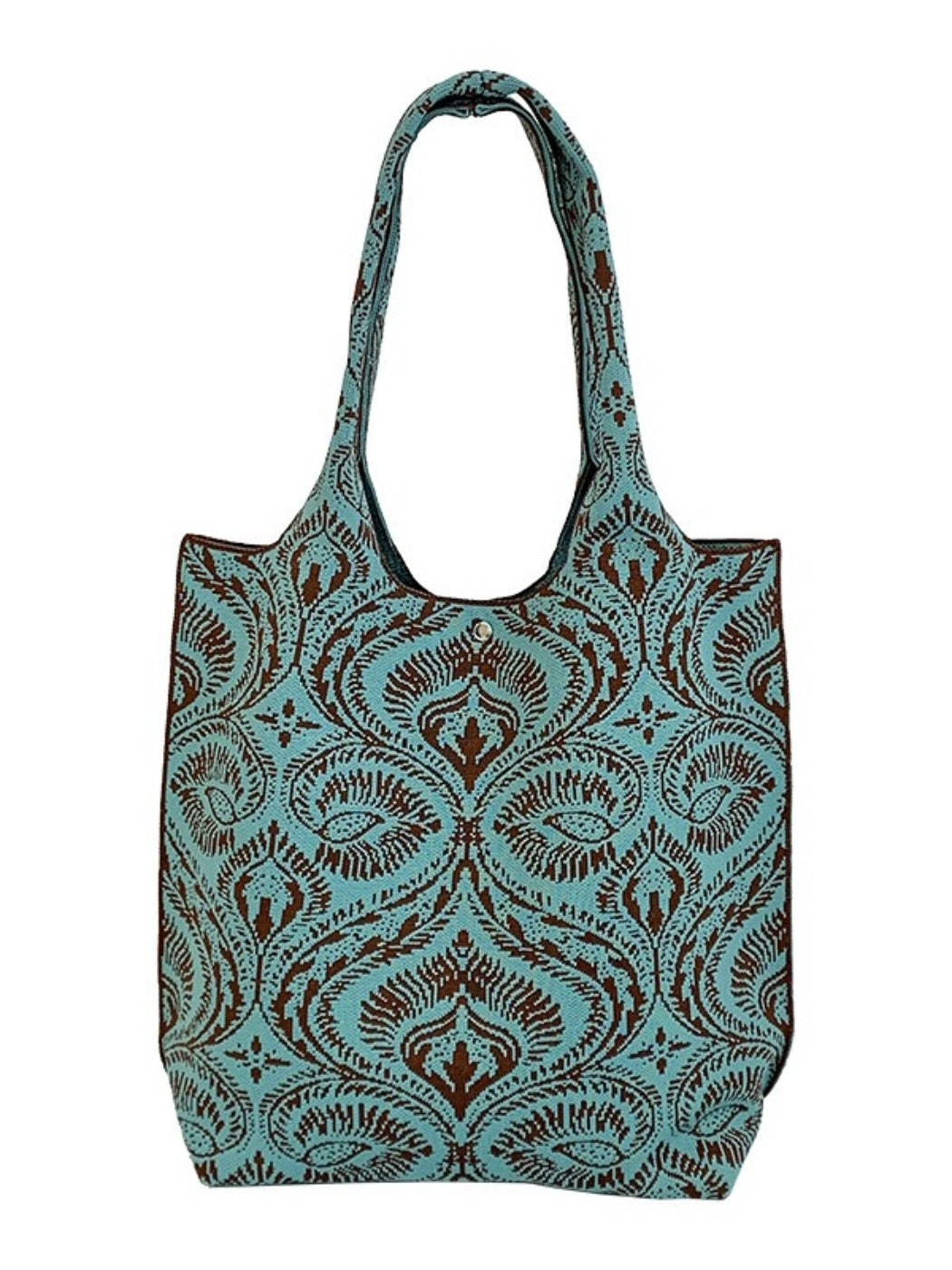 Cosbai - Vintage-patterned Shoulder &amp; Tote Bag