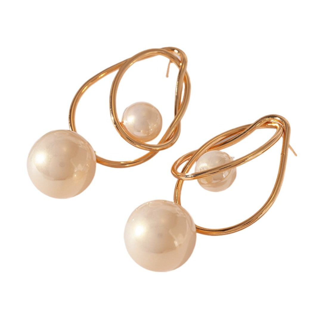 Earwish - Vintage Beaded And Metal Hoop Earrings - Classic