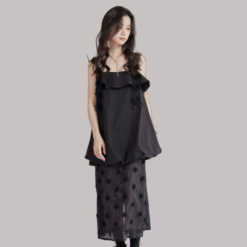 Slip Lantern Sleeve Dress