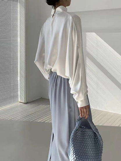 Wrap Hollow Solid Color V-Neck Blouses&Shirts Tops