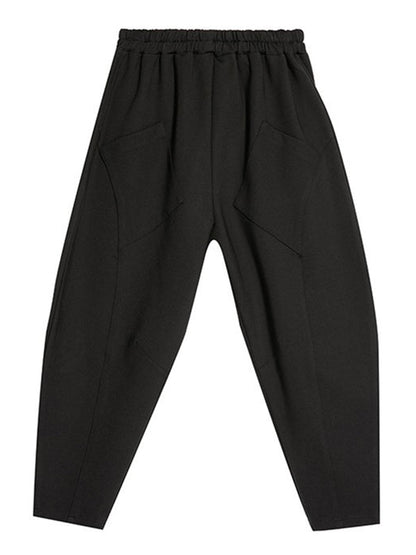 Casual High Waist Solid Color Fleece Harem Pants