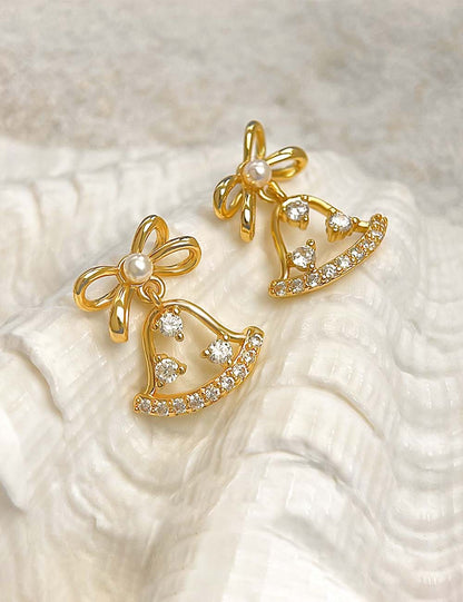 Elegant Hollow Bow Knot Bell Dangle Earring