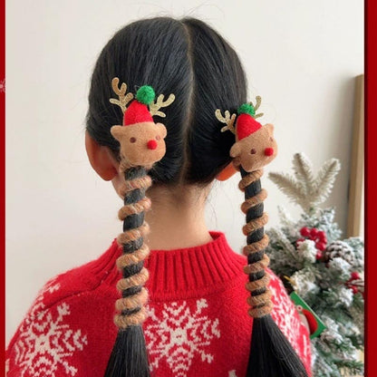 Cute Reindeer Christmas Ponytail Holder Hair Tie