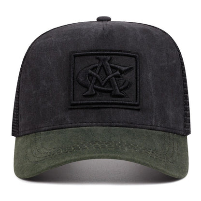 AC Letter Embroidered Flat Brim Baseball Cap Unisex Design