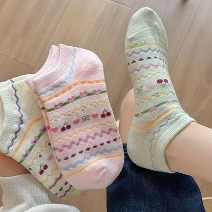 Rufia - Cute Cherry Ankle Socks with Bow Detail