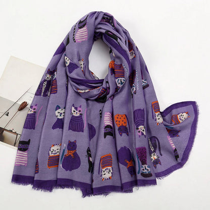 Scarvii - Cute Cartoon Cat Pattern Scarf