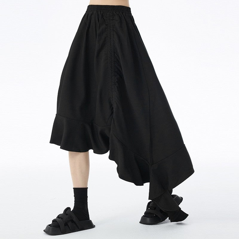 Asymmetrical High-Waisted Midi Skirt