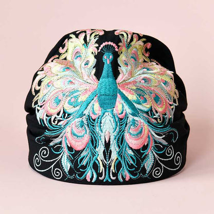 Embroidered Headgear Spring And Autumn Thin Disc Hair Headscarf Hat Ethnic Style 2024 New White Hair Hat
