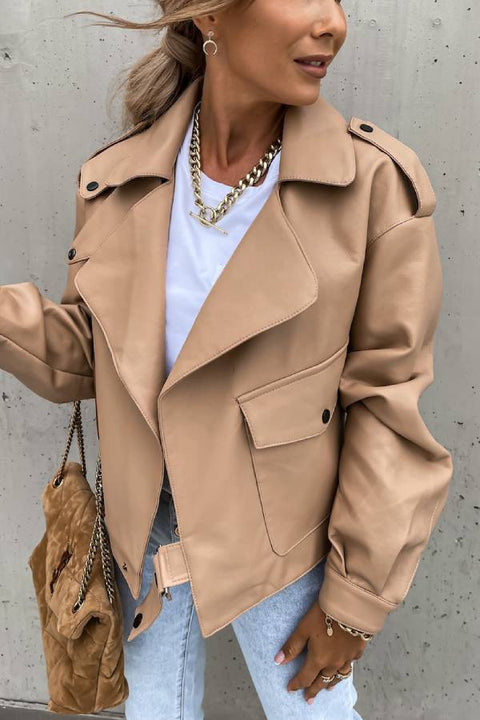 Cropped Leather Jacket