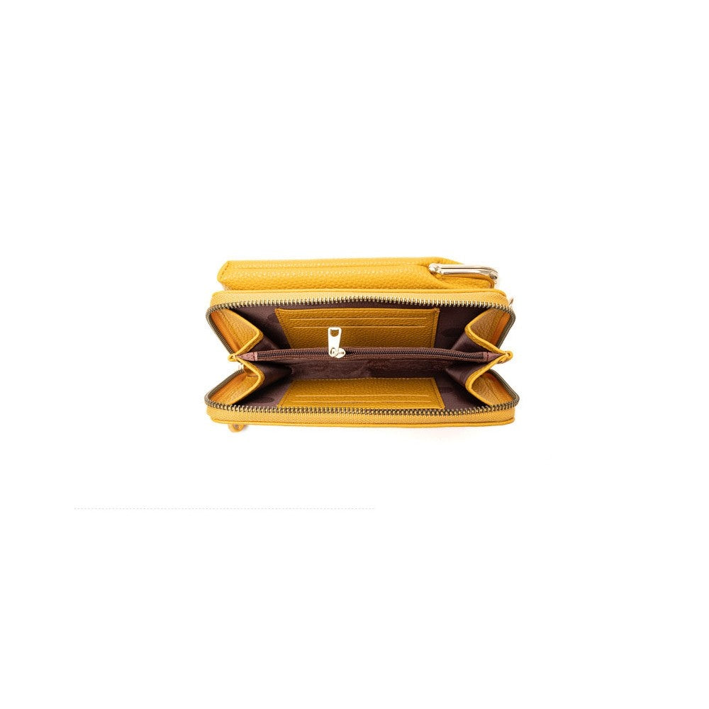 PU Leather Solid Color Large Capacity Purse One Shoulder Crossbody Cell Phone Bag