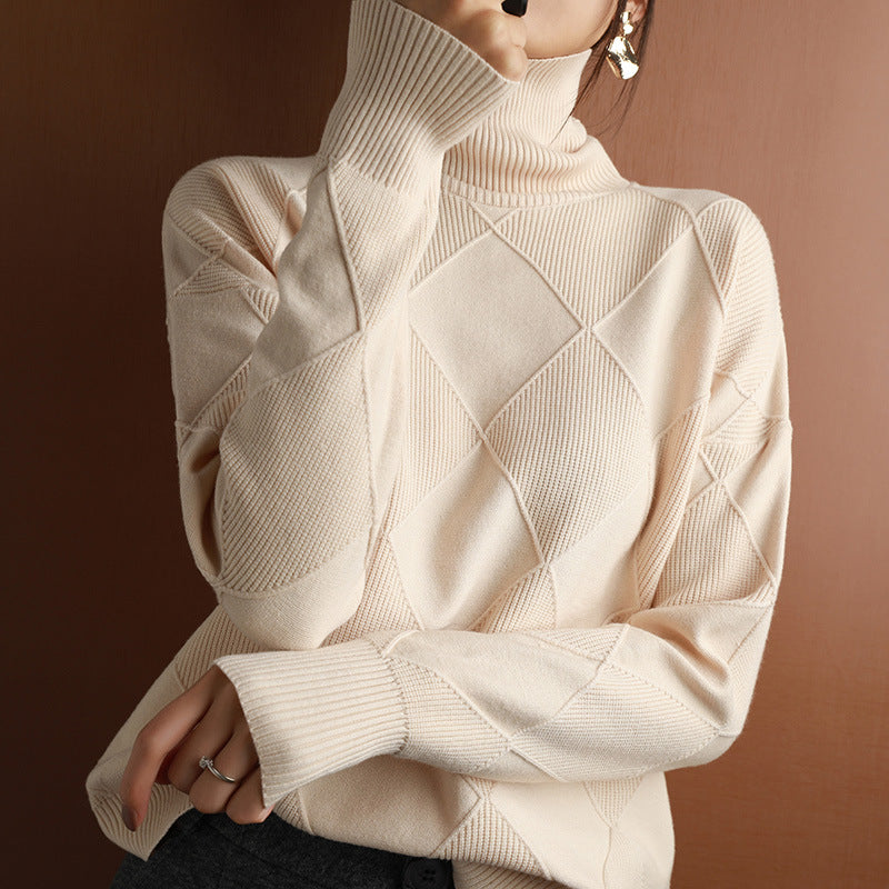 Long Sleeves Keep Warm Loose High Neck Sweater