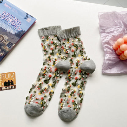 Rufia - Vintage Floral Crew Socks