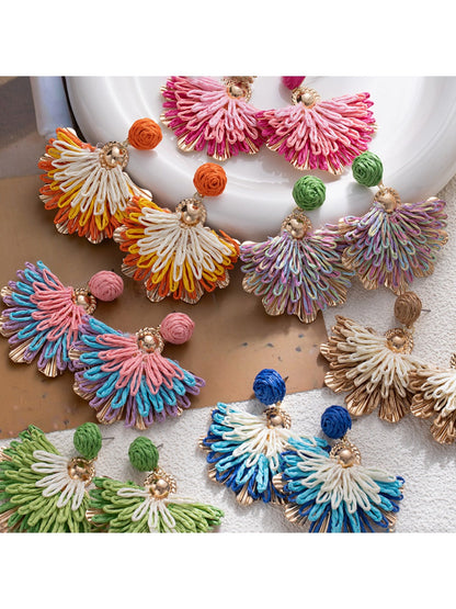 Earwish - Boho Woven Flower Earrings