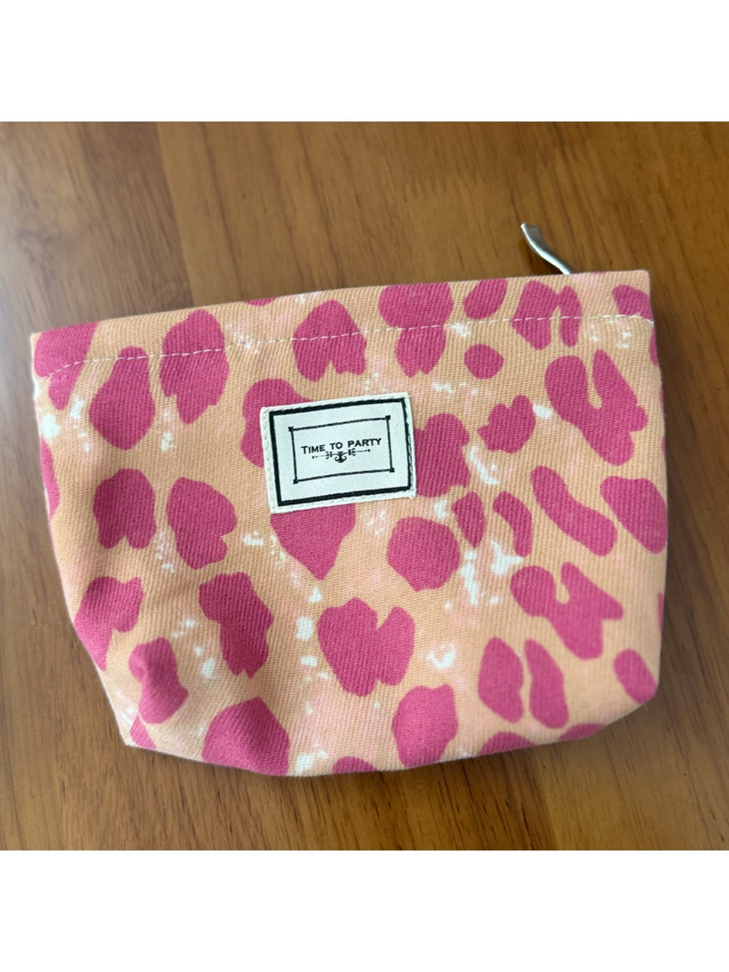 Cosbai - Corduroy Travel Cosmetic Pouch with Floral Patterns