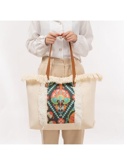 Cosbai - Boho Fringe Tote Bag