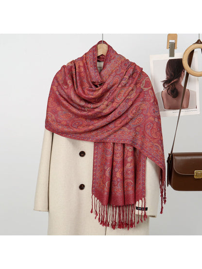 Scarvii - Bohemian Paisley Print Scarf with Fringe