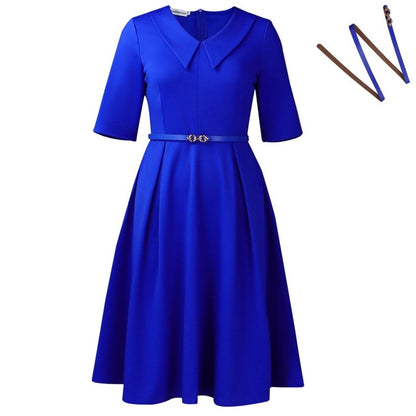Solid Color Short Sleeve Dress