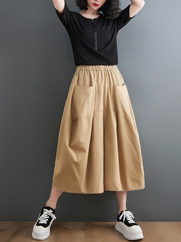 Casual Elasticity High Waisted Wide Leg Pants