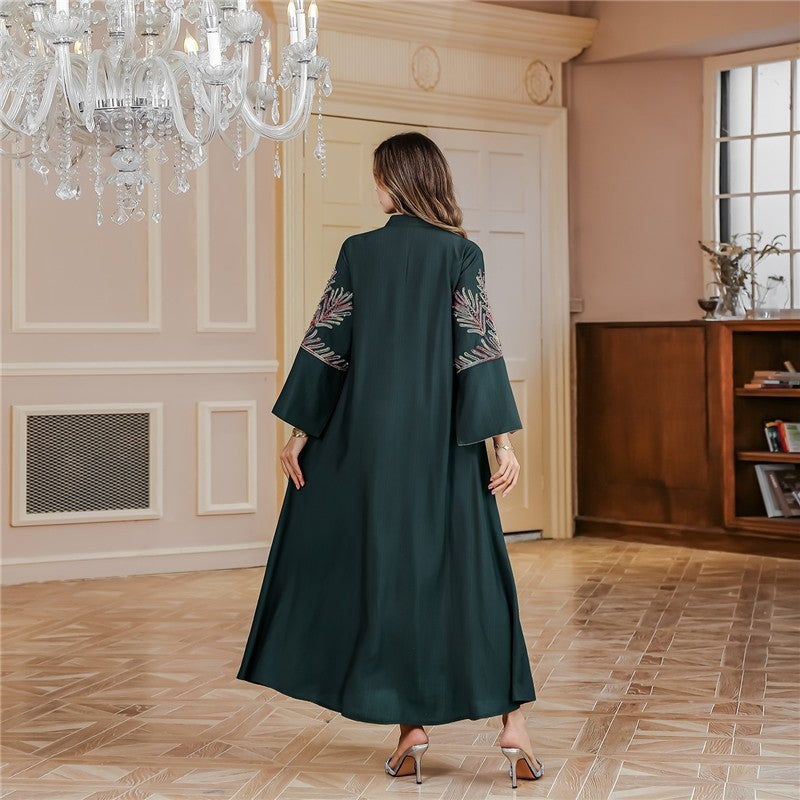 Embroidered Loose Tribal Muslim Abaya Dress