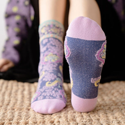 Rufia - Vintage Pattern Autumn-Winter Mid-Calf Socks