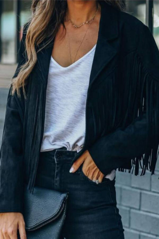 American retro tassel cropped jacket