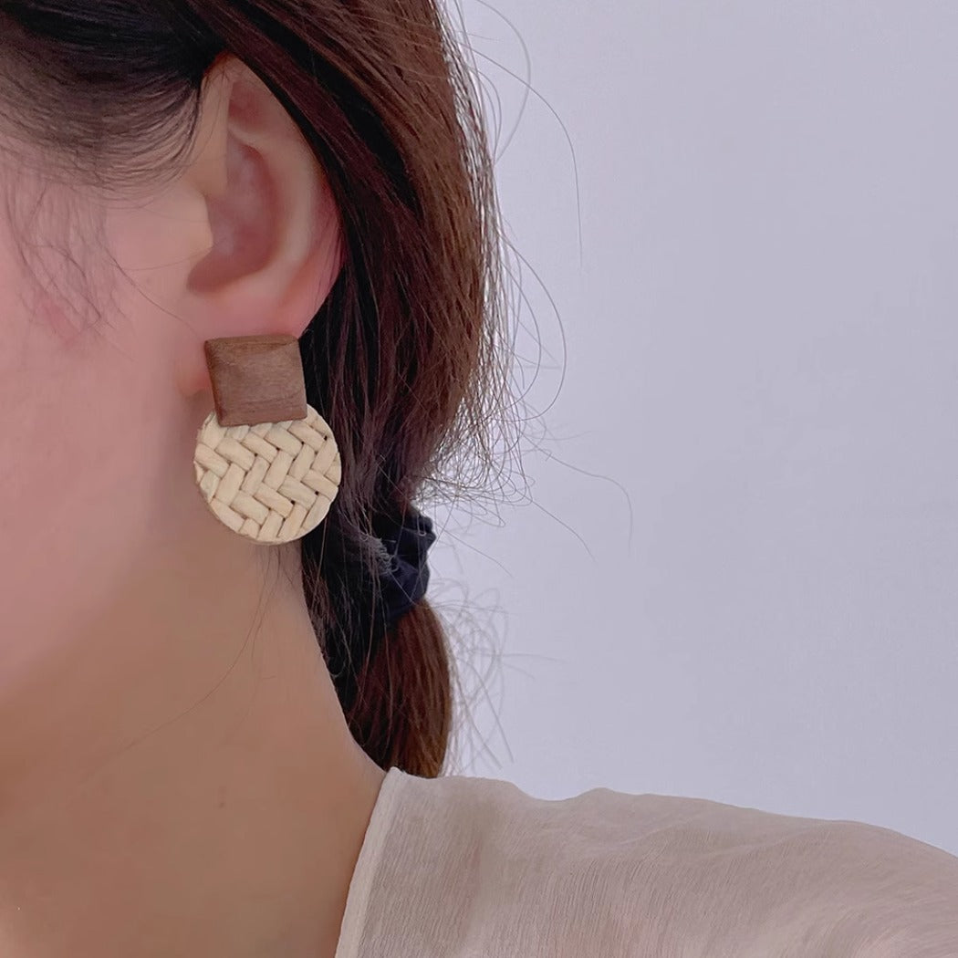 Earwish - Elegant Woven Rattan Earrings